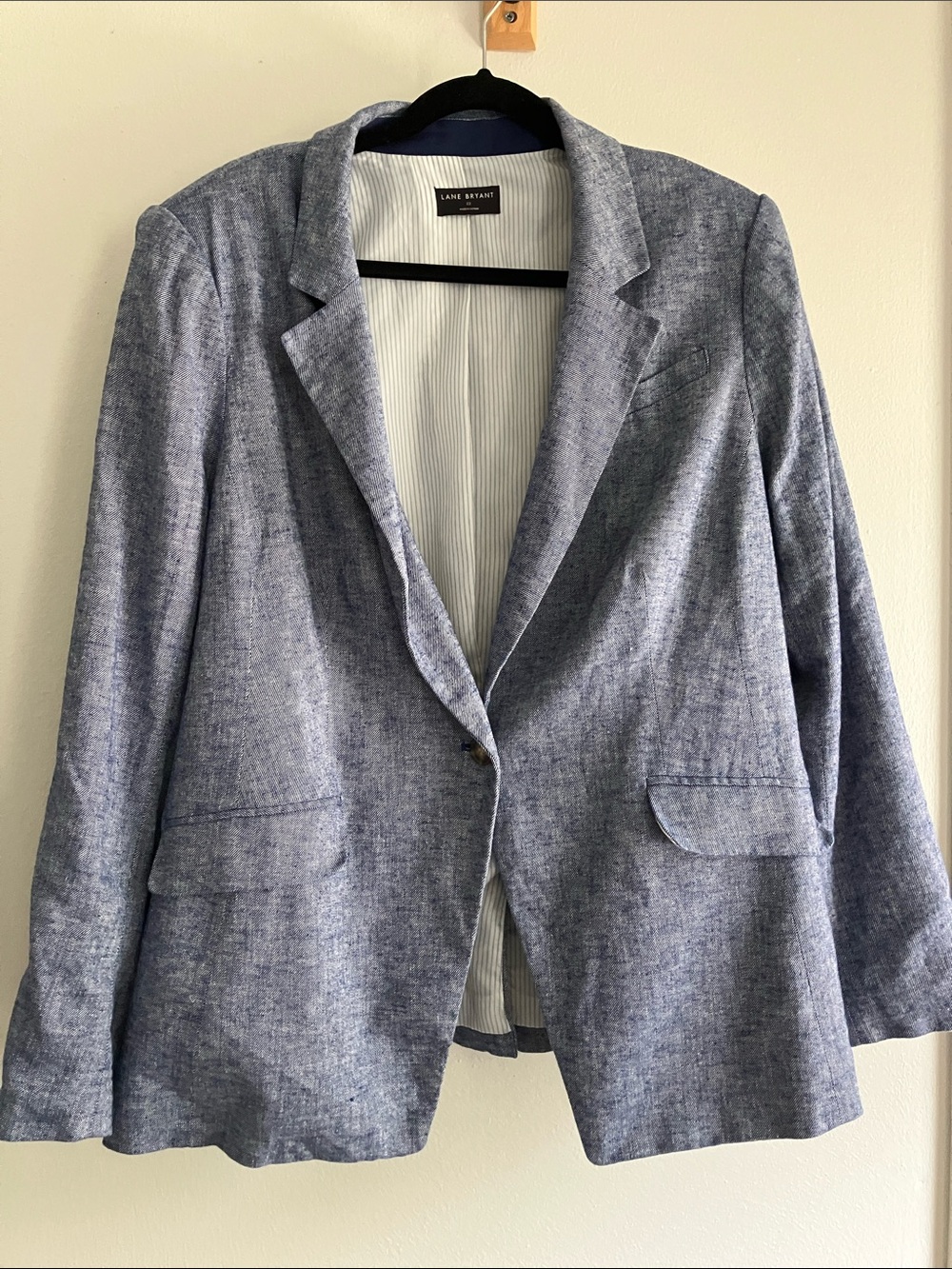 Lane Bryant Linen Blend Blue Blazer size 22
